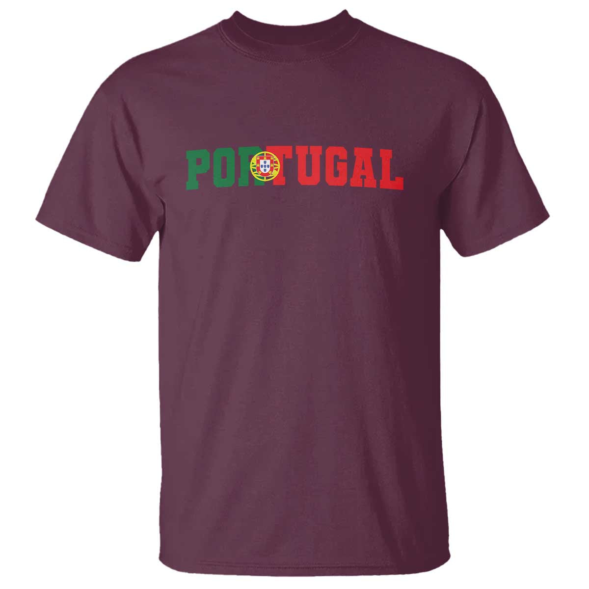 Vintage Portugal T Shirt Classic Portuguese Flag Retro Varsity Futebol TS10 Maroon Print Your Wear
