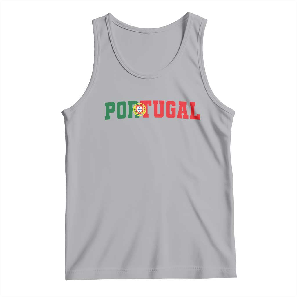 Vintage Portugal Tank Top Classic Portuguese Flag Retro Varsity Futebol TS10 Athletic Heather Print Your Wear