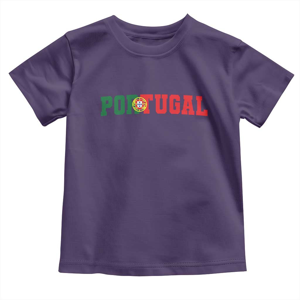 Vintage Portugal Toddler T Shirt Classic Portuguese Flag Retro Varsity Futebol TS10 Purple Print Your Wear