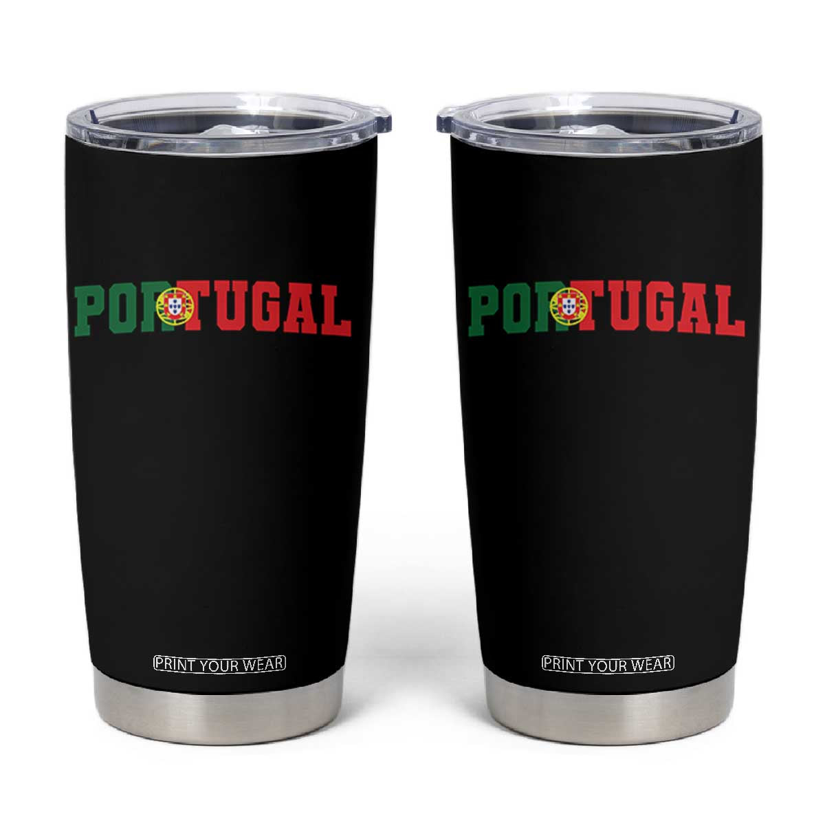 Vintage Portugal Tumbler Cup Classic Portuguese Flag Retro Varsity Futebol TS10 Black Print Your Wear