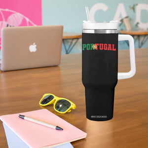 Vintage Portugal Tumbler With Handle Classic Portuguese Flag Retro Varsity Futebol TS10 Print Your Wear