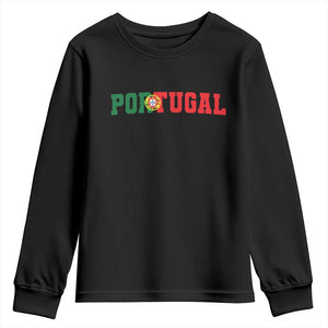 Vintage Portugal Youth Sweatshirt Classic Portuguese Flag Retro Varsity Futebol TS10 Black Print Your Wear