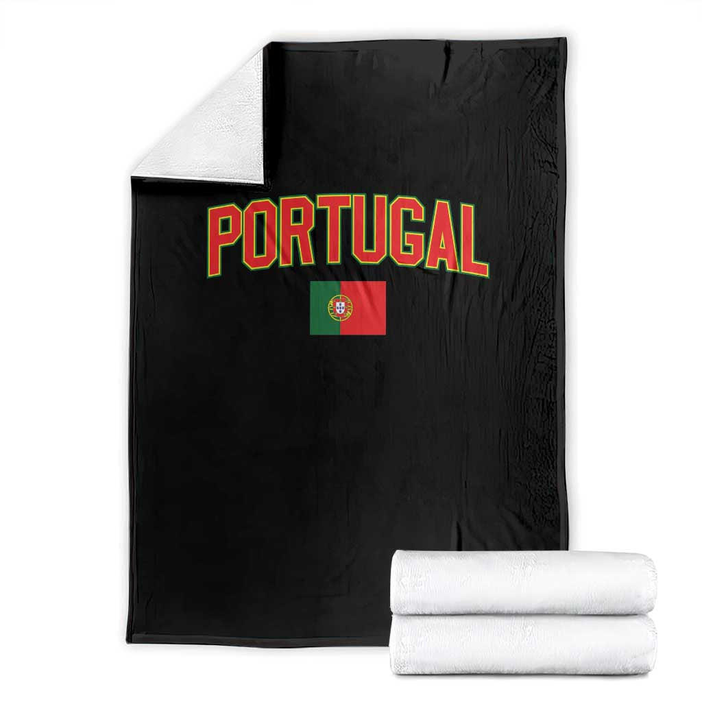 Portugal Throw Blanket Portuguese Flag Futebol Fan TS10 Black Print Your Wear