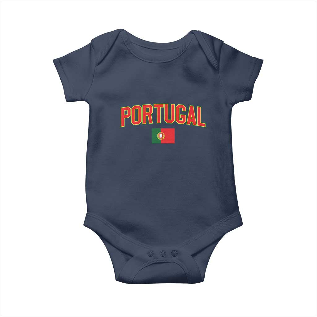 Portugal Baby Onesie Portuguese Flag Futebol Fan TS10 Navy Print Your Wear