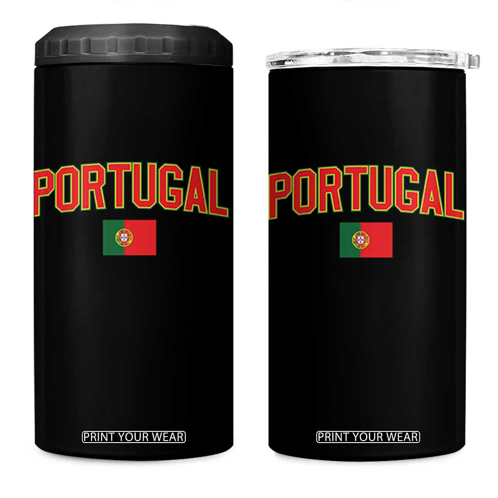 Portugal 4 in 1 Can Cooler Tumbler Portuguese Flag Futebol Fan TS10 One Size: 16 oz Black Print Your Wear