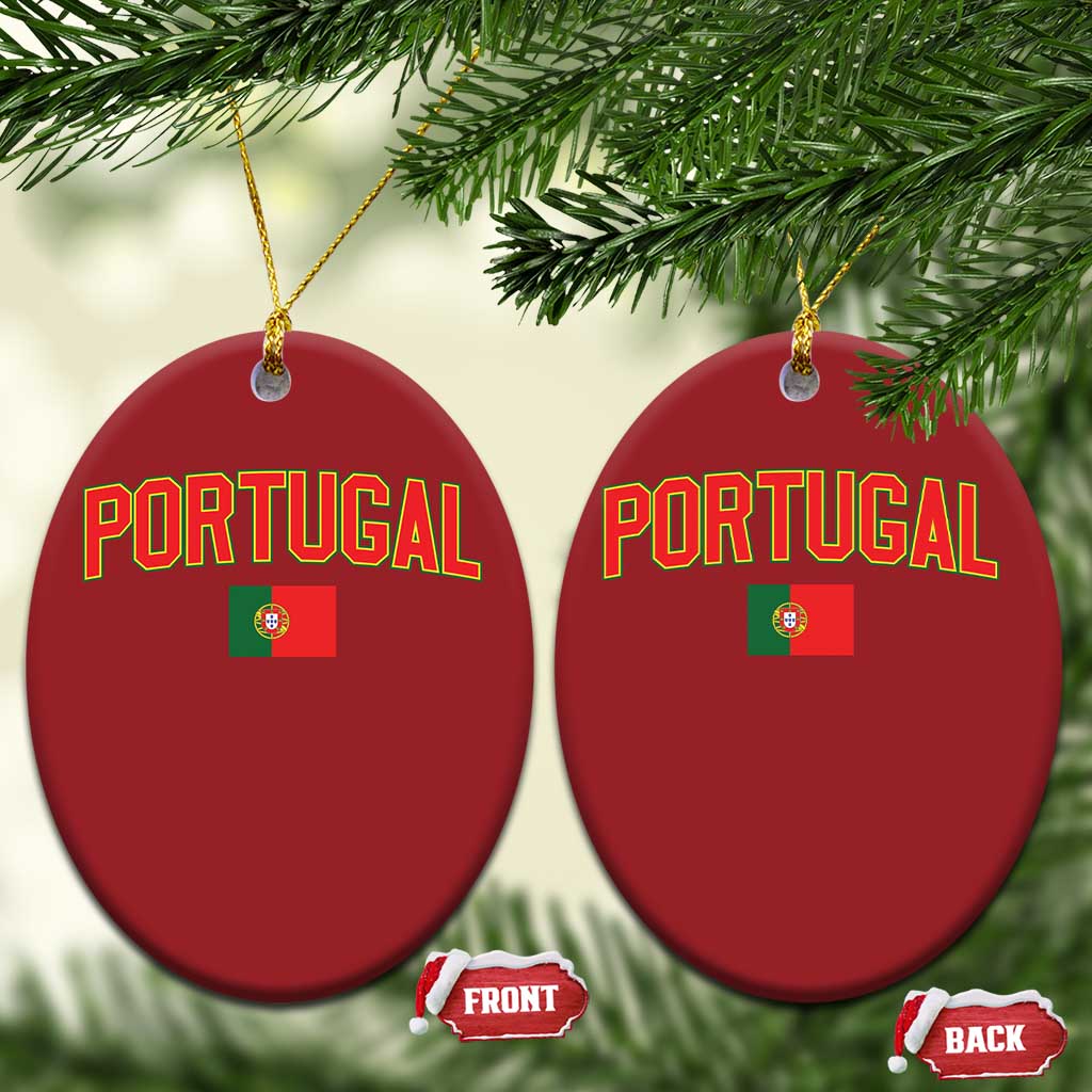 Portugal Christmas Ornament Portuguese Flag Futebol Fan TS10 Oval Red Print Your Wear