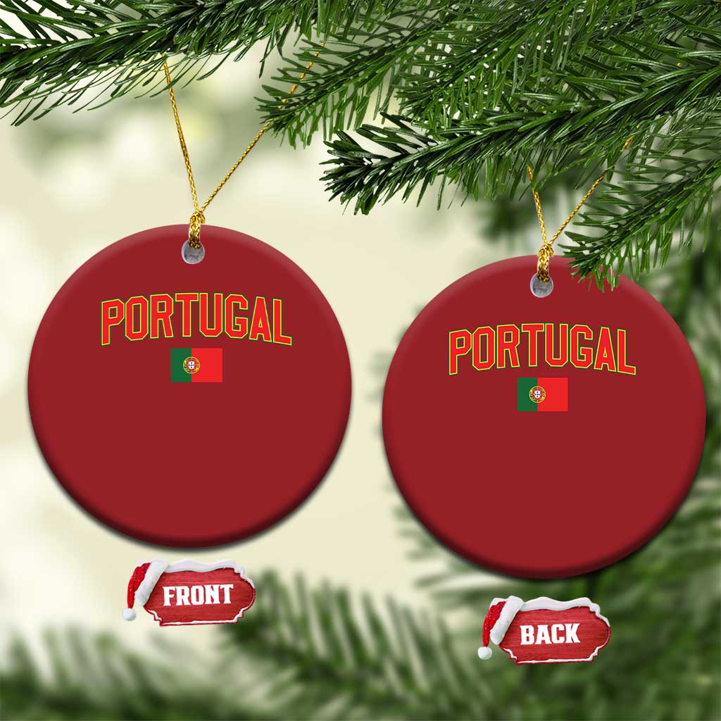 Portugal Christmas Ornament Portuguese Flag Futebol Fan TS10 Circle Red Print Your Wear