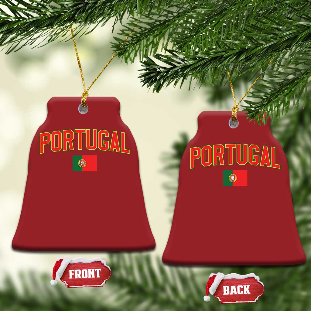 Portugal Christmas Ornament Portuguese Flag Futebol Fan TS10 Bell Flake Red Print Your Wear