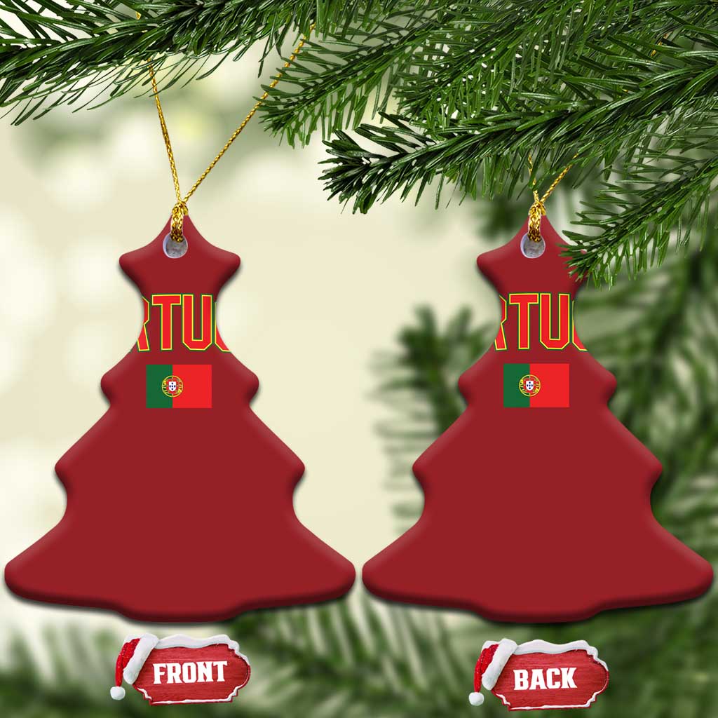 Portugal Christmas Ornament Portuguese Flag Futebol Fan TS10 Christmas Tree Red Print Your Wear