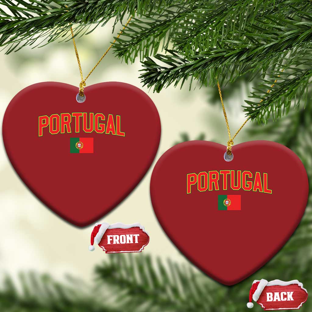 Portugal Christmas Ornament Portuguese Flag Futebol Fan TS10 Heart Red Print Your Wear