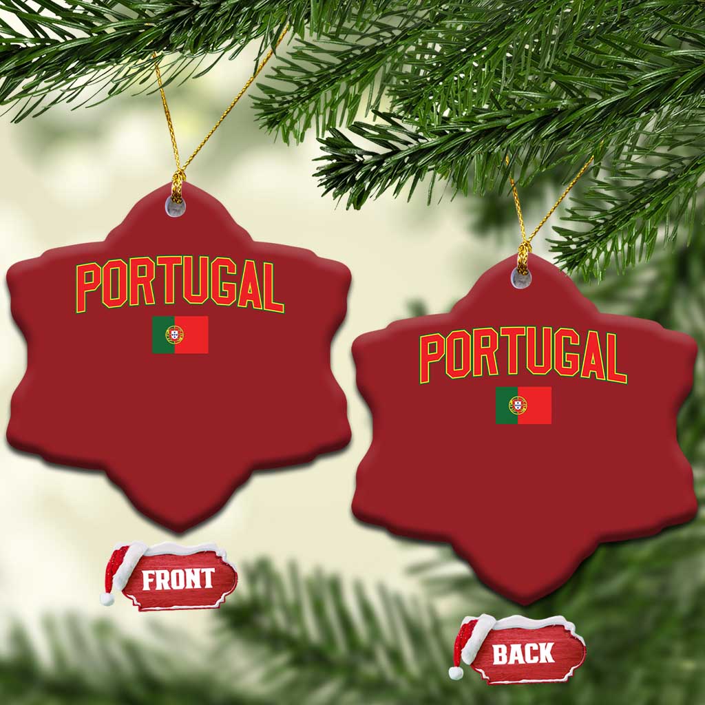 Portugal Christmas Ornament Portuguese Flag Futebol Fan TS10 Snow Flake Red Print Your Wear