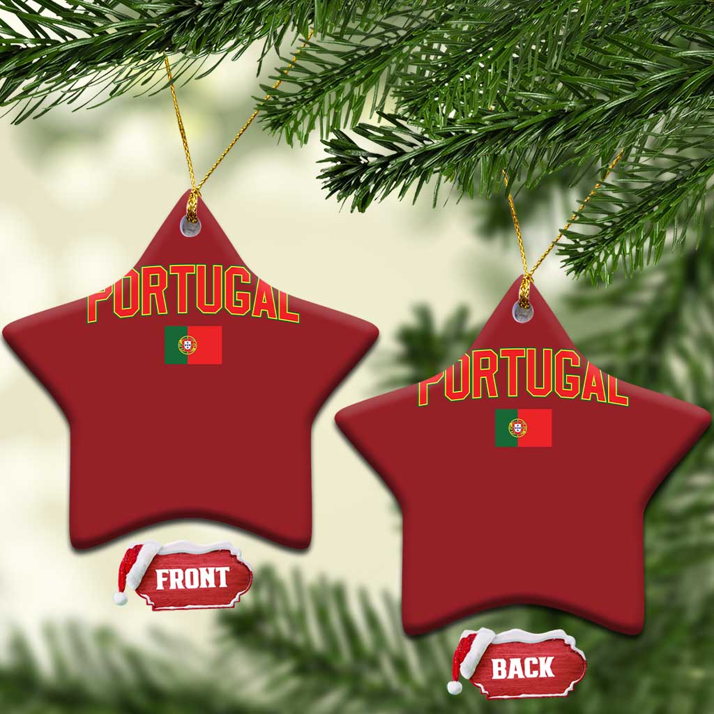Portugal Christmas Ornament Portuguese Flag Futebol Fan TS10 Star Red Print Your Wear