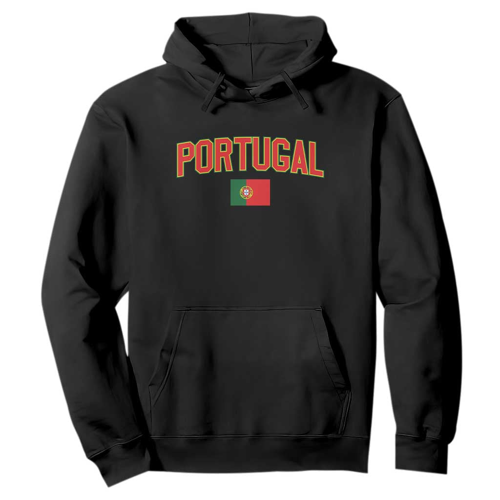 Portugal Hoodie Portuguese Flag Futebol Fan TS10 Black Print Your Wear