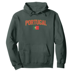Portugal Hoodie Portuguese Flag Futebol Fan TS10 Dark Forest Green Print Your Wear