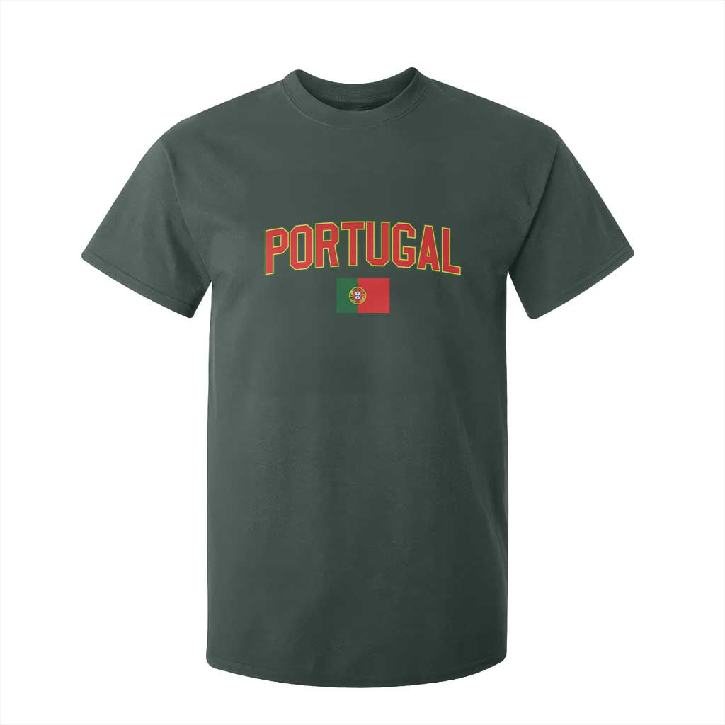 Portugal T Shirt For Kid Portuguese Flag Futebol Fan TS10 Dark Forest Green Print Your Wear