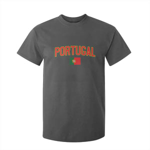 Portugal T Shirt For Kid Portuguese Flag Futebol Fan TS10 Dark Heather Print Your Wear