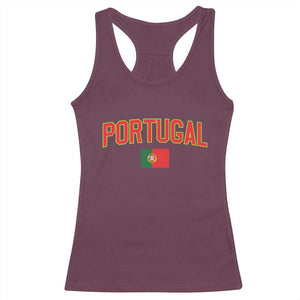 Portugal Racerback Tank Top Portuguese Flag Futebol Fan TS10 Maroon Print Your Wear