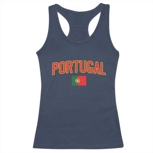 Portugal Racerback Tank Top Portuguese Flag Futebol Fan TS10 Navy Print Your Wear