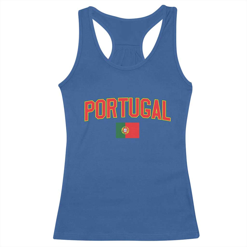 Portugal Racerback Tank Top Portuguese Flag Futebol Fan TS10 Royal Blue Print Your Wear