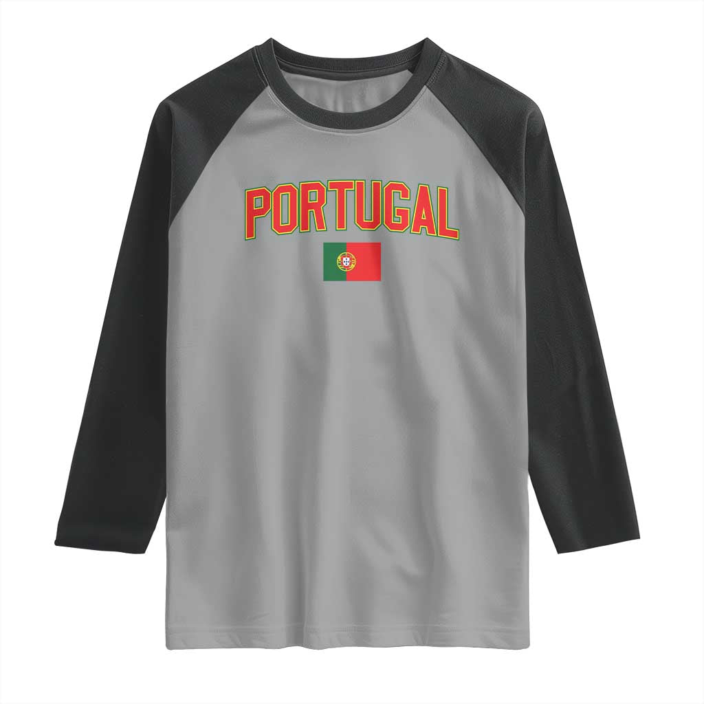 Portugal Raglan Shirt Portuguese Flag Futebol Fan TS10 Sport Gray Black Print Your Wear