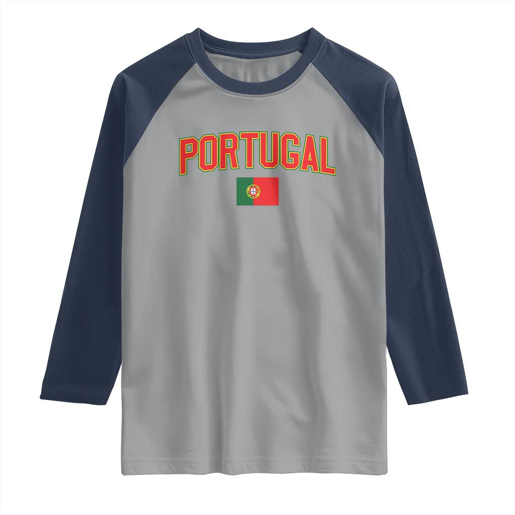 Portugal Raglan Shirt Portuguese Flag Futebol Fan TS10 Sport Gray Navy Print Your Wear