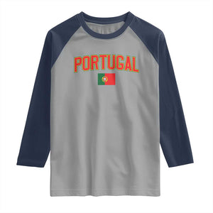 Portugal Raglan Shirt Portuguese Flag Futebol Fan TS10 Sport Gray Navy Print Your Wear
