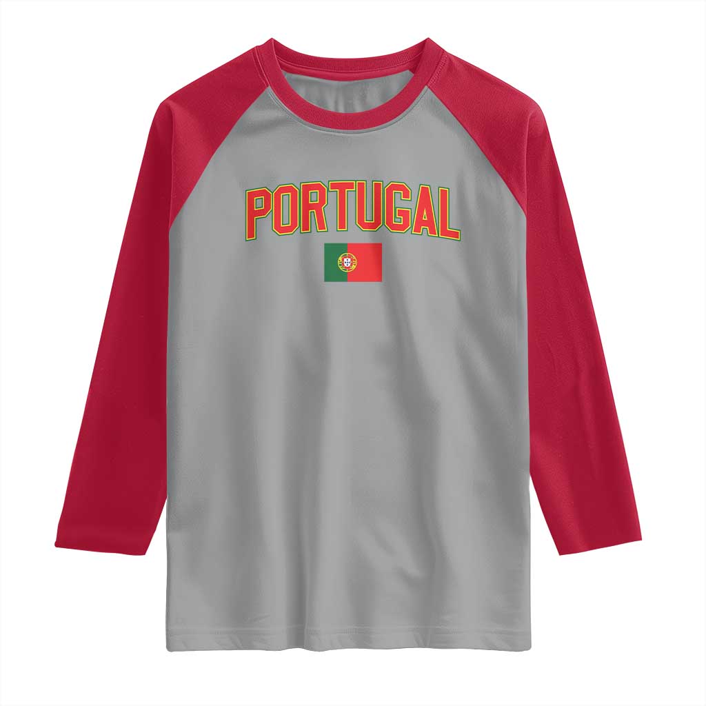 Portugal Raglan Shirt Portuguese Flag Futebol Fan TS10 Sport Gray Red Print Your Wear