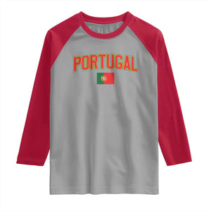Portugal Raglan Shirt Portuguese Flag Futebol Fan TS10 Sport Gray Red Print Your Wear