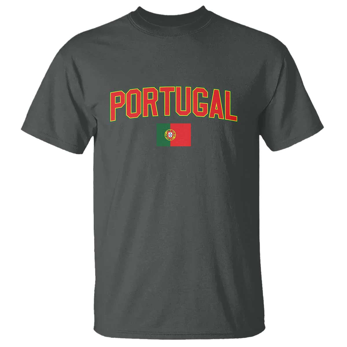 Portugal T Shirt Portuguese Flag Futebol Fan TS10 Dark Heather Print Your Wear