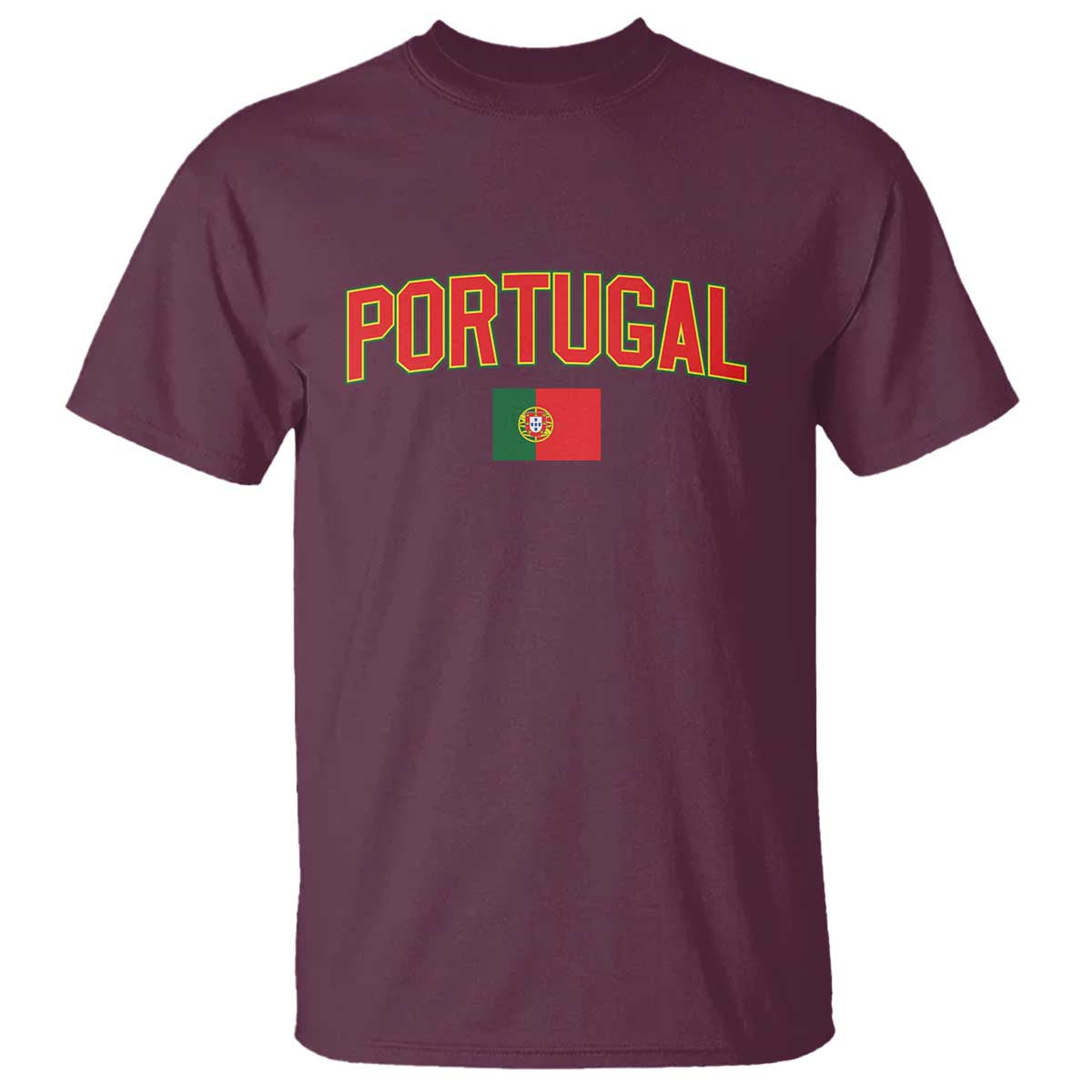 Portugal T Shirt Portuguese Flag Futebol Fan TS10 Maroon Print Your Wear