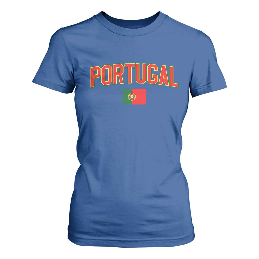 Portugal T Shirt For Women Portuguese Flag Futebol Fan TS10 Royal Blue Print Your Wear
