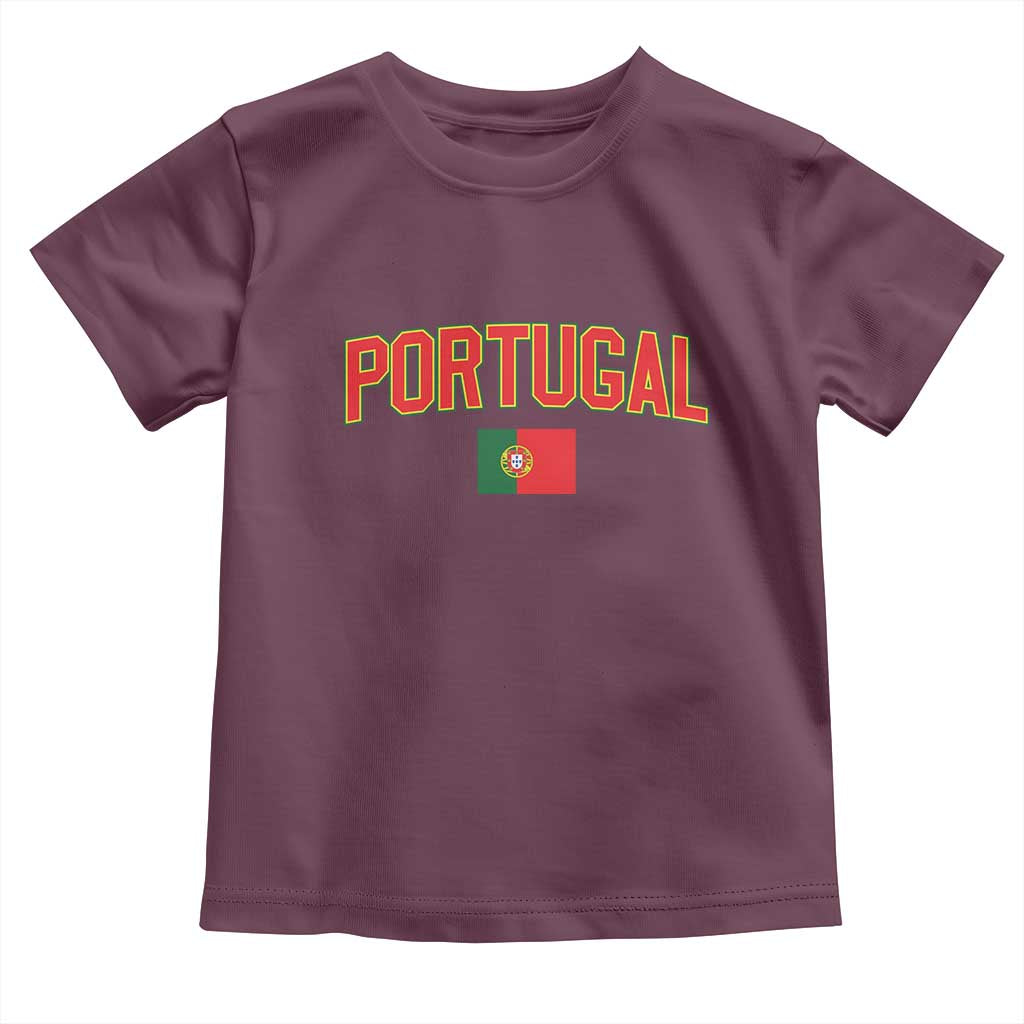Portugal Toddler T Shirt Portuguese Flag Futebol Fan TS10 Maroon Print Your Wear