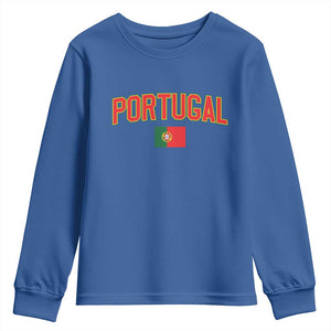 Portugal Youth Sweatshirt Portuguese Flag Futebol Fan TS10 Royal Blue Print Your Wear