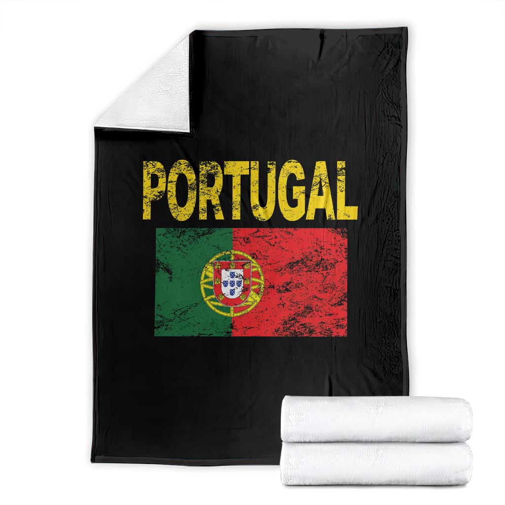 Portugal Flag Throw Blanket Retro Vintage Portuguese Flags Futebol TS10 Black Print Your Wear