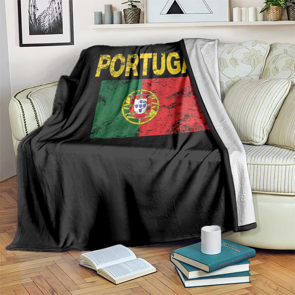 Portugal Flag Throw Blanket Retro Vintage Portuguese Flags Futebol TS10 Print Your Wear