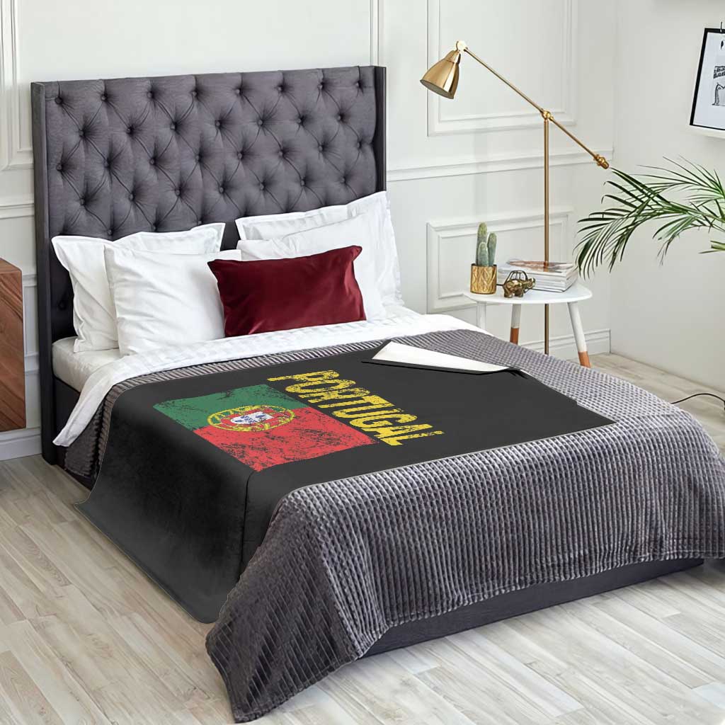 Portugal Flag Throw Blanket Retro Vintage Portuguese Flags Futebol TS10 Print Your Wear
