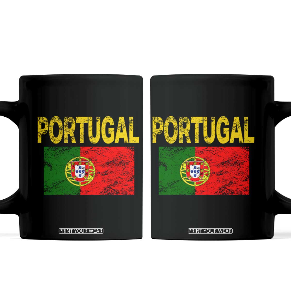 Portugal Flag Coffee Mug Retro Vintage Portuguese Flags Futebol TS10 Black Print Your Wear