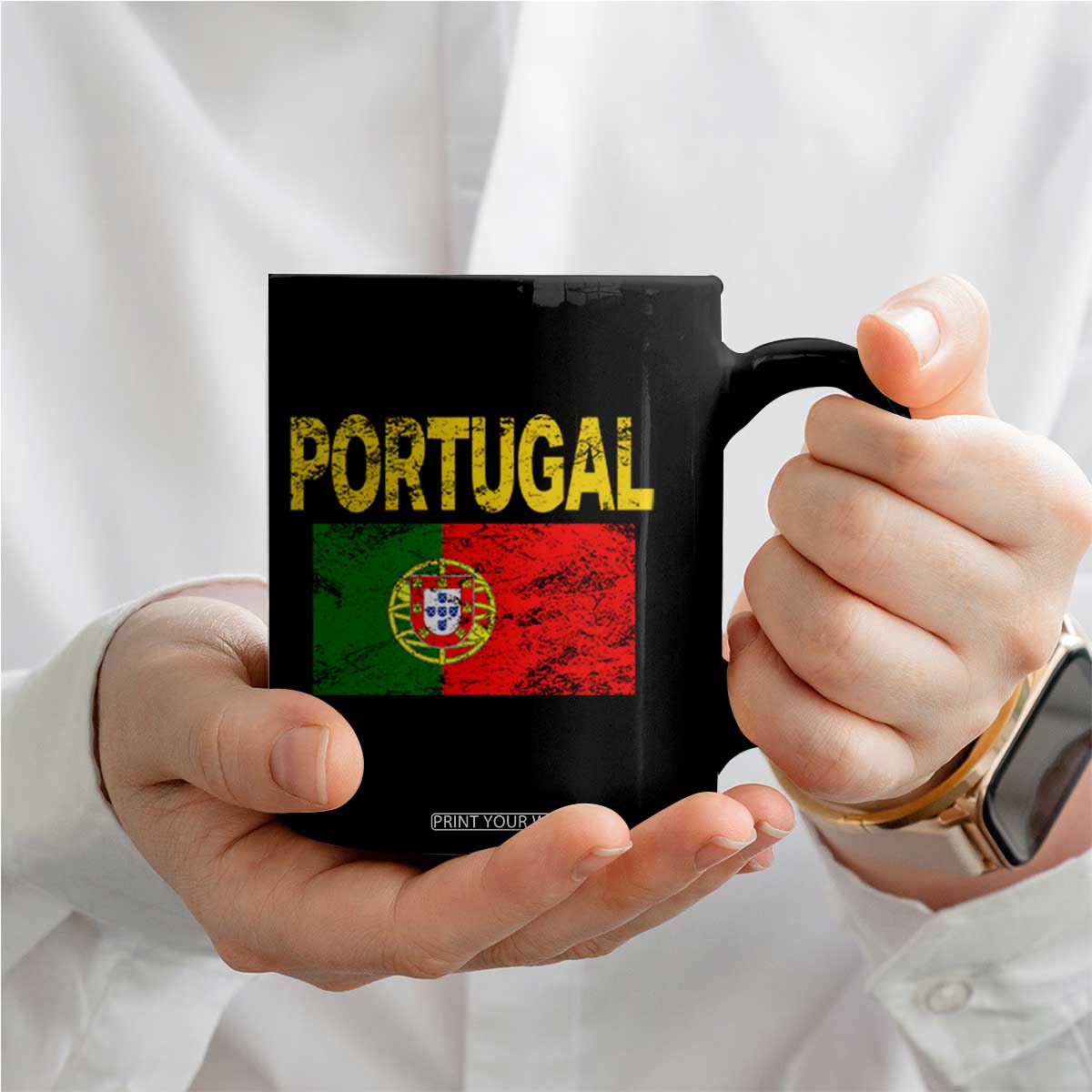 Portugal Flag Coffee Mug Retro Vintage Portuguese Flags Futebol TS10 Print Your Wear