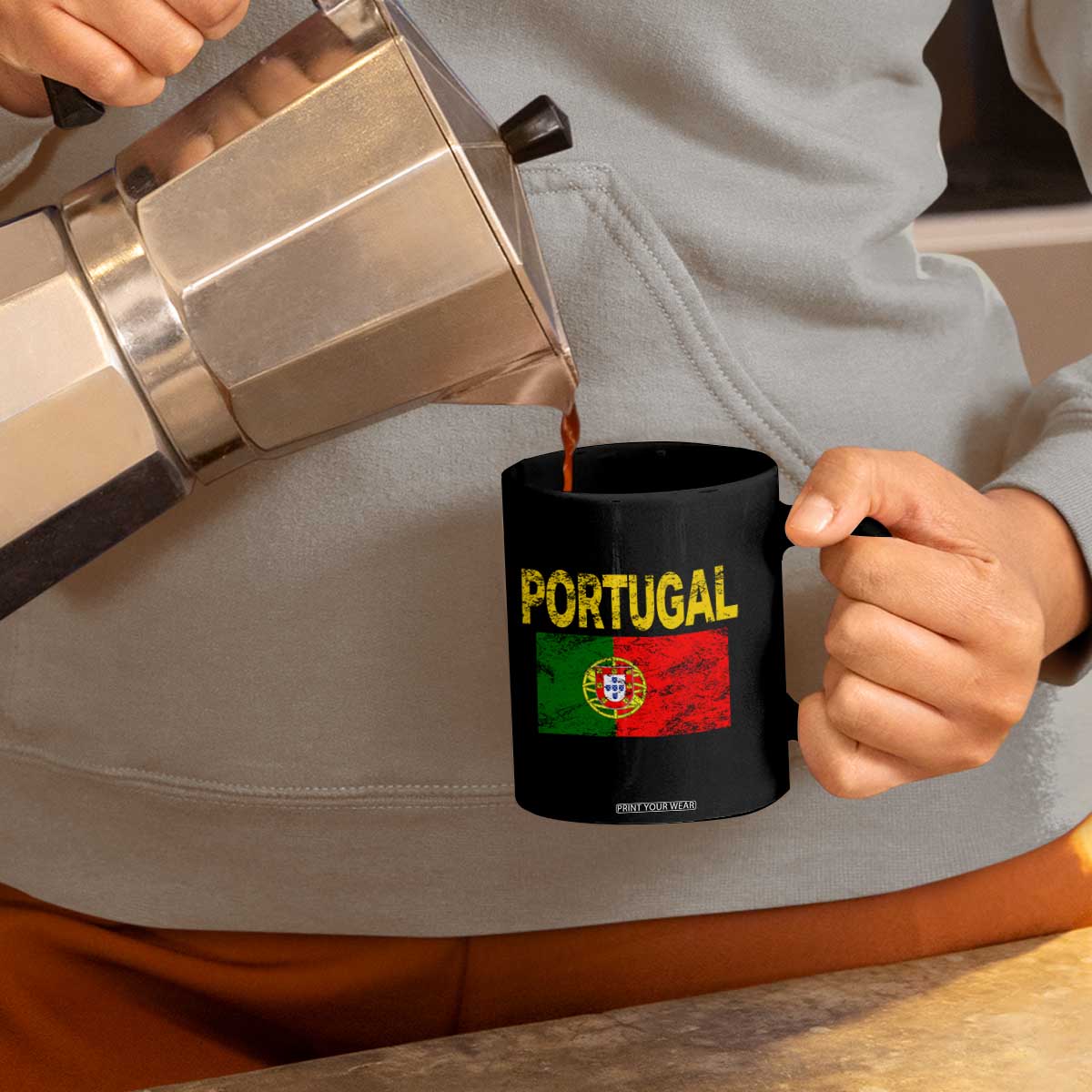 Portugal Flag Coffee Mug Retro Vintage Portuguese Flags Futebol TS10 Print Your Wear