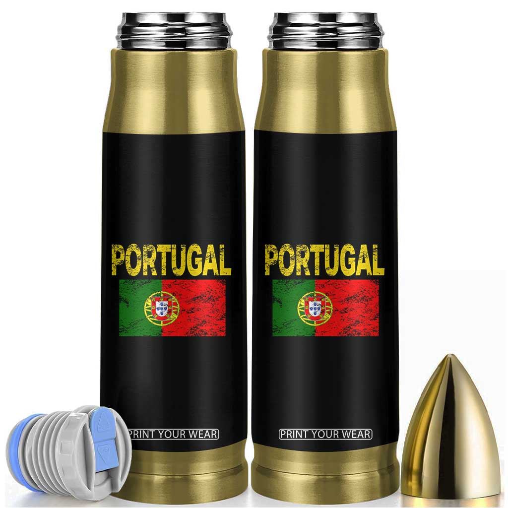 Portugal Flag Bullet Tumbler Retro Vintage Portuguese Flags Futebol TS10 Black Print Your Wear