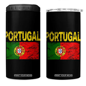 Portugal Flag 4 in 1 Can Cooler Tumbler Retro Vintage Portuguese Flags Futebol TS10 One Size: 16 oz Black Print Your Wear