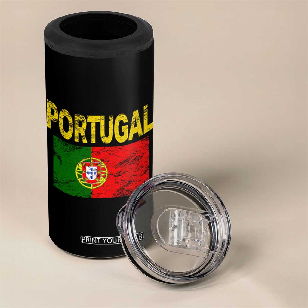 Portugal Flag 4 in 1 Can Cooler Tumbler Retro Vintage Portuguese Flags Futebol TS10 Print Your Wear