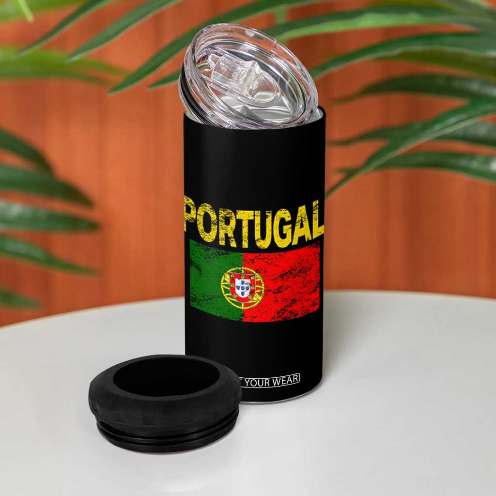 Portugal Flag 4 in 1 Can Cooler Tumbler Retro Vintage Portuguese Flags Futebol TS10 Print Your Wear