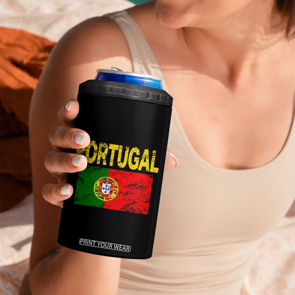 Portugal Flag 4 in 1 Can Cooler Tumbler Retro Vintage Portuguese Flags Futebol TS10 Print Your Wear