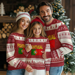 Portugal Flag Ugly Christmas Sweater Retro Vintage Portuguese Flags Futebol TS10 Red Beige Print Your Wear