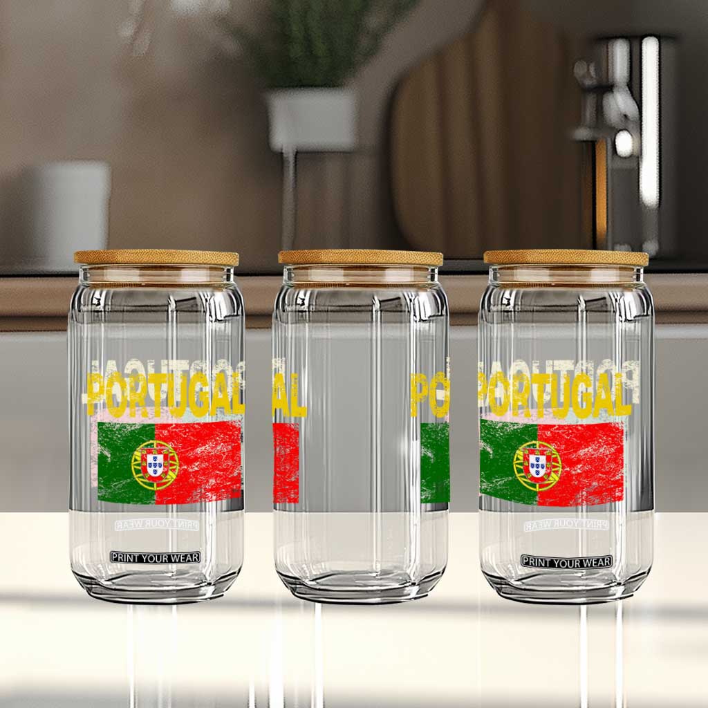 Portugal Flag Glass Can Retro Vintage Portuguese Flags Futebol TS10 Print Your Wear