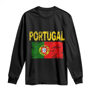 Portugal Flag Long Sleeve Shirt Retro Vintage Portuguese Flags Futebol TS10 Black Print Your Wear