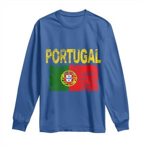 Portugal Flag Long Sleeve Shirt Retro Vintage Portuguese Flags Futebol TS10 Royal Blue Print Your Wear