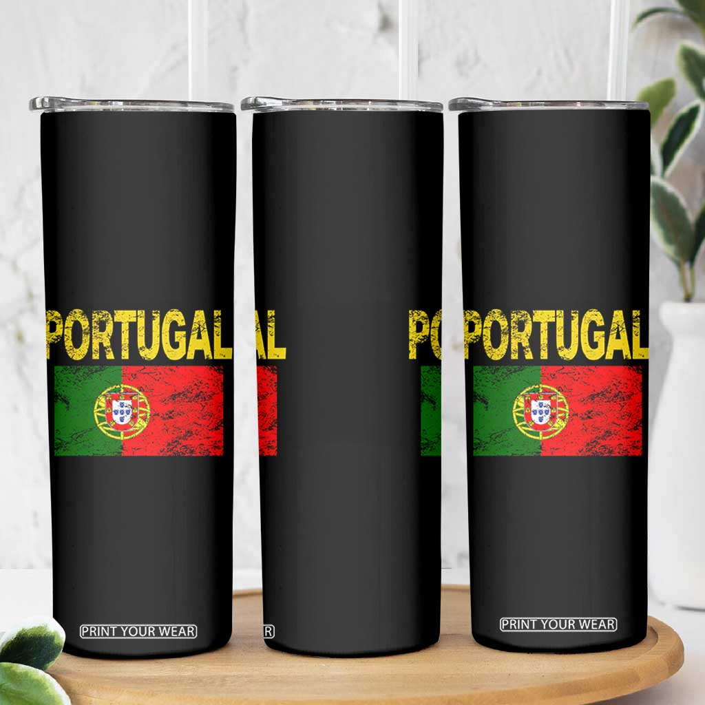 Portugal Flag Skinny Tumbler Retro Vintage Portuguese Flags Futebol TS10 Print Your Wear