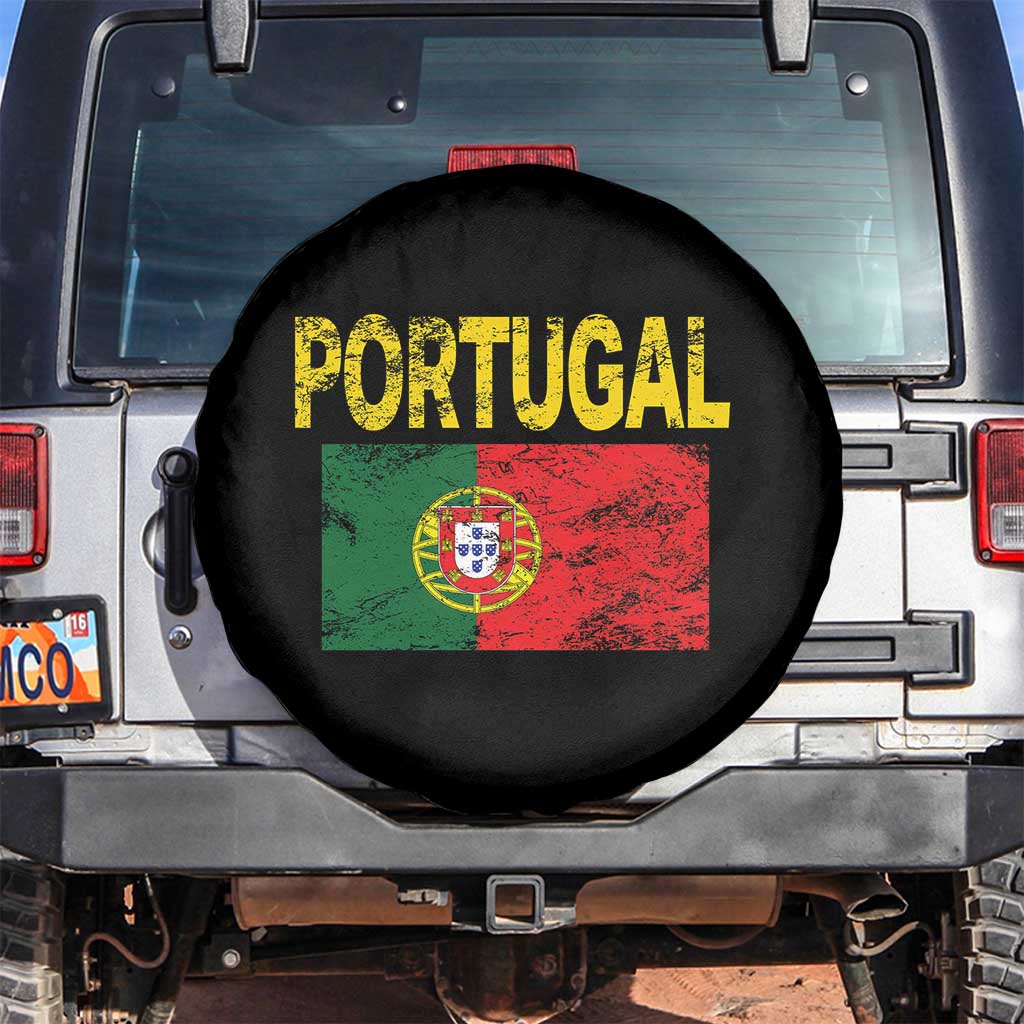 Portugal Flag Spare Tire Cover Retro Vintage Portuguese Flags Futebol TS10 No hole Black Print Your Wear